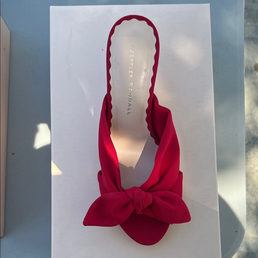 LOEFFLER RANDALL - LUISA FABRIC RED SLIDES